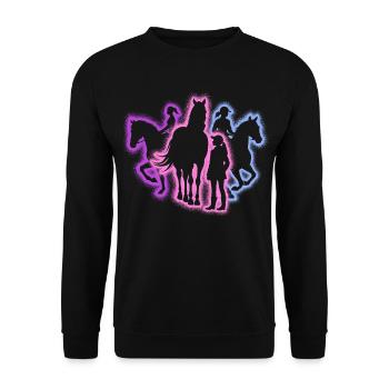 Équitation cavalier Silhouettes équestres Chevaux - Sweat-shirt Unisexe - noir - Devant - Alina (178cm) & Michal (187cm)