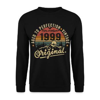Novembre 1999 Anniversaire Novembre 1999 - Sweat-shirt Unisexe - noir - Devant - Alina (178cm) & Michal (187cm)