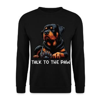 Parlez à la patte Rottweiler Propriétaire du rottweiler - Sweat-shirt Unisexe - noir - Devant - Alina (178cm) & Michal (187cm)