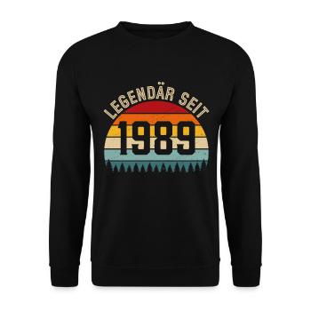 Legendär seit 1989 – Jahrgang 1989 - Unisex Pullover - Schwarz - Vorne - Alina (178cm) & Michal (187cm)