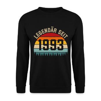 Legendary since 1993 – Born in 1993 - Unisex Sweatshirt - black - Front - Alina (178cm) & Michal (187cm)