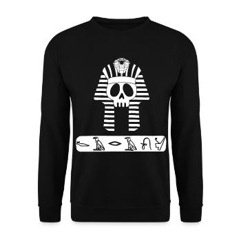 Schädel des Weißen Pharaos - Unisex Pullover - Schwarz - Vorne - Alina (178cm) & Michal (187cm)