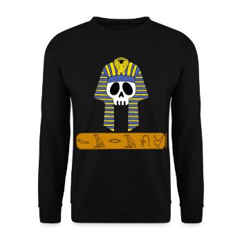 Schädel des Pharaos - Unisex Pullover - Schwarz - Vorne - Alina (178cm) & Michal (187cm)