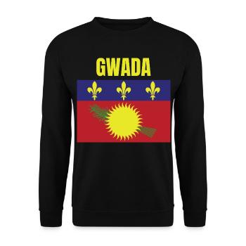 T-shirt GWADA drapeau Guadeloupe - Sweat-shirt Unisexe - noir - Devant - Alina (178cm) & Michal (187cm)
