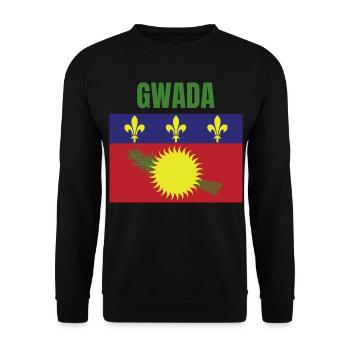GWADA Guadeloupe flag t-shirt - Unisex Sweatshirt - black - Front - Alina (178cm) & Michal (187cm)