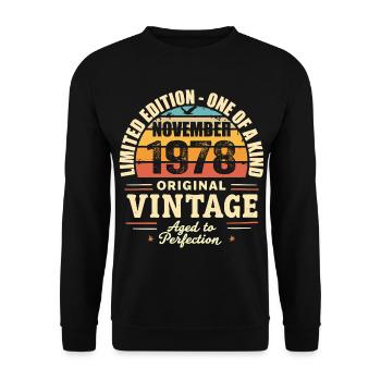 Novembre 1978 meilleur cadeau 1978 - novembre 1978 - Sweat-shirt Unisexe - noir - Devant - Alina (178cm) & Michal (187cm)
