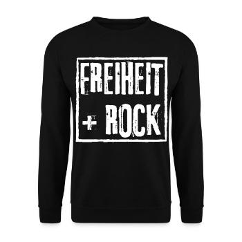FREIHEIT und ROCK GRUNGE ROCK GRAFFITI DESIGN - Unisex Pullover - Schwarz - Vorne - Alina (178cm) & Michal (187cm)