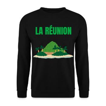 T-shirt île La Réunion tropicale - Sweat-shirt Unisexe - noir - Devant - Alina (178cm) & Michal (187cm)