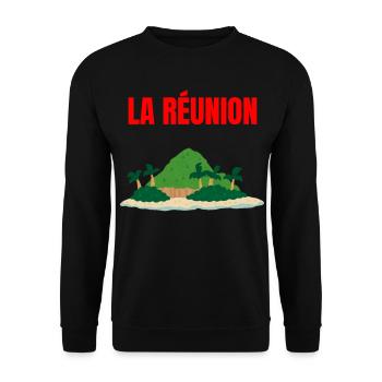 T-shirt île La Réunion tropicale - Sweat-shirt Unisexe - noir - Devant - Alina (178cm) & Michal (187cm)