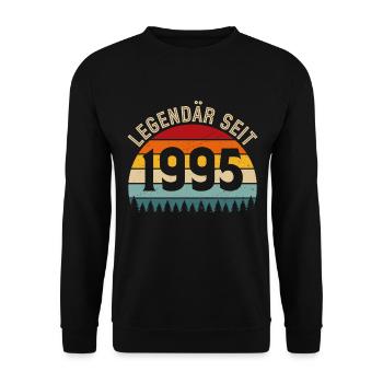 Legendary since 1995 – Born in 1995 - Unisex Sweatshirt - black - Front - Alina (178cm) & Michal (187cm)