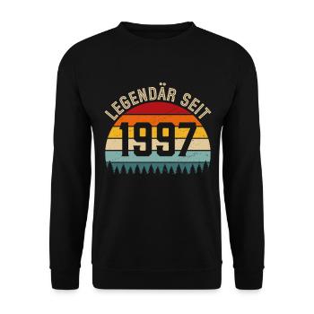 Légendaire depuis 1997 – Né en 1997 - Sweat-shirt Unisexe - noir - Devant - Alina (178cm) & Michal (187cm)
