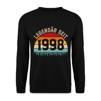 Légendaire depuis 1998 – Né en 1998 - Sweat-shirt Unisexe - noir - Devant - Alina (178cm) & Michal (187cm)