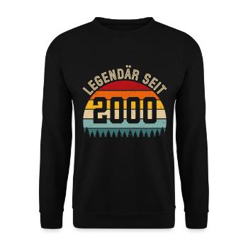 Legendär seit 2000 – Jahrgang 2000 - Unisex Pullover - Schwarz - Vorne - Alina (178cm) & Michal (187cm)
