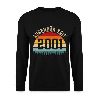 Legendär seit 2001 – Jahrgang 2001 - Unisex Pullover - Schwarz - Vorne - Alina (178cm) & Michal (187cm)