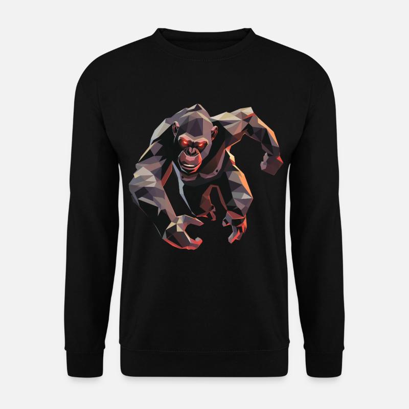 Gorilla in low poly style - Unisex Sweatshirt - black