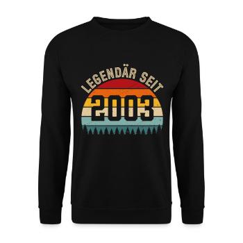 Legendär seit 2003 – Jahrgang 2003 - Unisex Pullover - Schwarz - Vorne - Alina (178cm) & Michal (187cm)