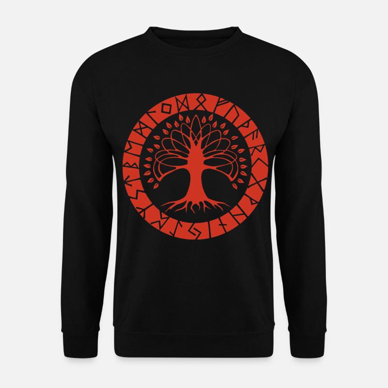 Red Runic Tree - Unisex Sweatshirt - black