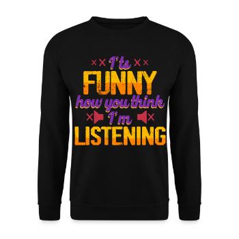 Deaf Deaf Hearing Impairment - Unisex Sweatshirt - black - Front - Alina (178cm) & Michal (187cm)