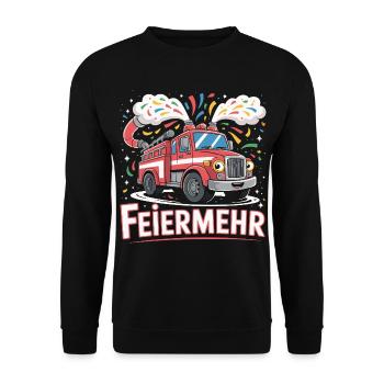 Chemise de pompier Celebrationmore – Funny Party Design - Sweat-shirt Unisexe - noir - Devant - Alina (178cm) & Michal (187cm)