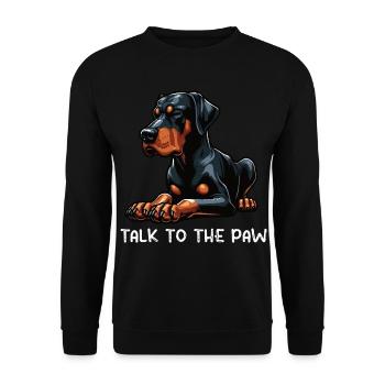 Talk to the Paw Doberman Doberman Owner - Unisex Sweatshirt - black - Front - Alina (178cm) & Michal (187cm)