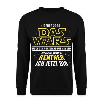 Rente 2026 C’est tout - Retraité heureux que je suis - Sweat-shirt Unisexe - noir - Devant - Alina (178cm) & Michal (187cm)