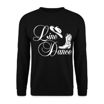 Line Dance Western Script - Unisex Pullover - Schwarz - Vorne - Alina (178cm) & Michal (187cm)
