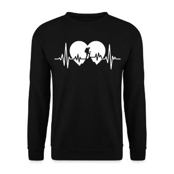 Chemise de randonnée – Heartbeat Mountaineer Design - Sweat-shirt Unisexe - noir - Devant - Alina (178cm) & Michal (187cm)