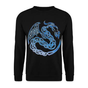 Galaktischer keltischer Drache - Unisex Pullover - Schwarz - Vorne - Alina (178cm) & Michal (187cm)