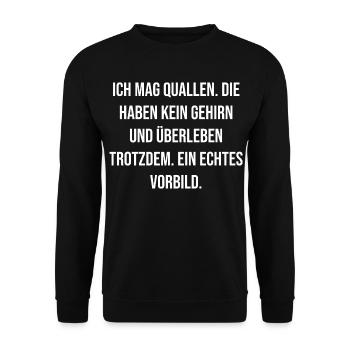 I like agony Provocative text - Unisex Sweatshirt - black - Front - Alina (178cm) & Michal (187cm)