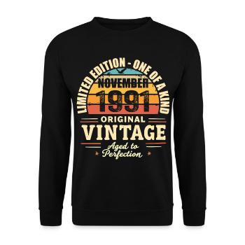 November 1991 Best Gift 1991 - November 1991 - Unisex Sweatshirt - black - Front - Alina (178cm) & Michal (187cm)