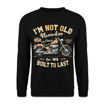 Vintage Car November 1973 Born Vintage Birthday - Unisex Sweatshirt - black - Front - Alina (178cm) & Michal (187cm)