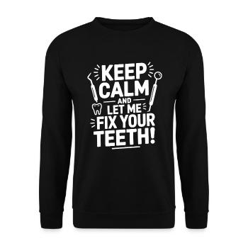 Drôle Dentiste Hygiéniste Équipe Dentaire Design - Sweat-shirt Unisexe - noir - Devant - Alina (178cm) & Michal (187cm)