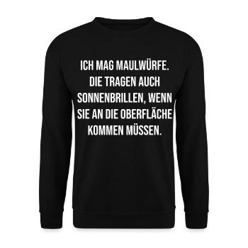 Grains de beauté avec lunettes de soleil Design - Sweat-shirt Unisexe - noir - Devant - Alina (178cm) & Michal (187cm)