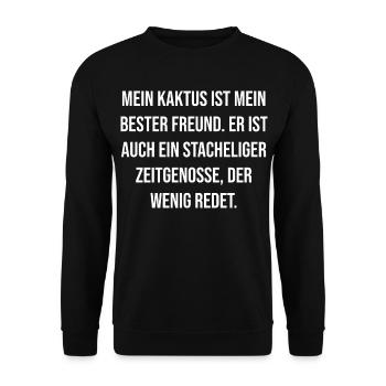 Cactus Citation Ami Noir Blanc - Sweat-shirt Unisexe - noir - Devant - Alina (178cm) & Michal (187cm)