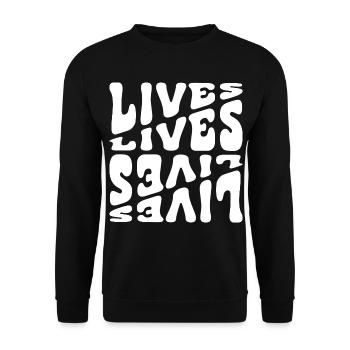 Living Life Motifs Text - Unisex Sweatshirt - black - Front - Alina (178cm) & Michal (187cm)