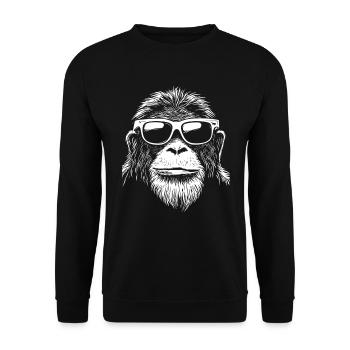 Cool Orangutan Orangutan Monkey Sunglasses - Unisex Sweatshirt - black - Front - Alina (178cm) & Michal (187cm)