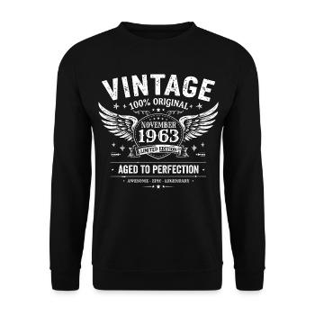 62 Years Anniversary | Birthday November 1963 - Unisex Sweatshirt - black - Front - Alina (178cm) & Michal (187cm)