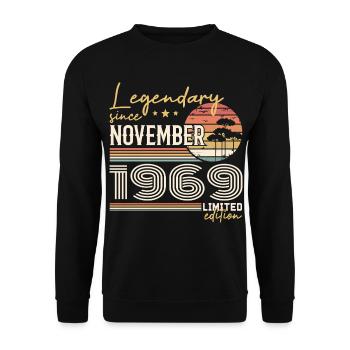 Vintage November 1969 Retro November 1969 - Unisex Sweatshirt - black - Front - Alina (178cm) & Michal (187cm)