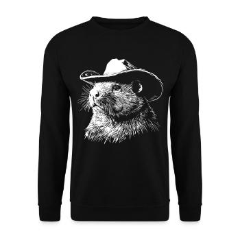 Chapeau de cowboy castor western - Sweat-shirt Unisexe - noir - Devant - Alina (178cm) & Michal (187cm)