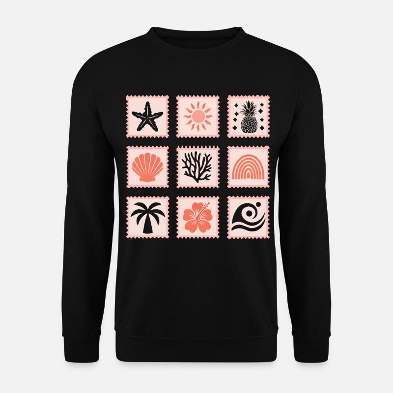 Natur Briefmarken Collage - Unisex Pullover - Schwarz