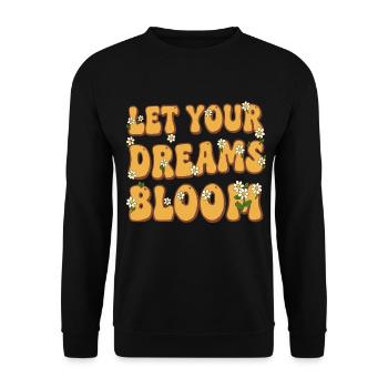 Laissez vos rêves s’épanouir – Style vintage - Sweat-shirt Unisexe - noir - Devant - Alina (178cm) & Michal (187cm)