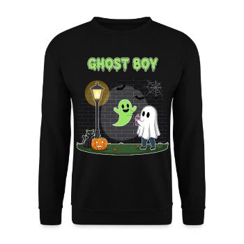 Ghost Boy Halloween Scene - Unisex Sweatshirt - black - Front - Alina (178cm) & Michal (187cm)