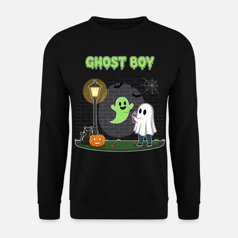 Geisterjunge Halloween Szene - Unisex Pullover - Schwarz
