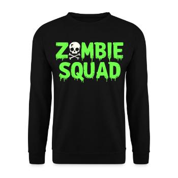 Zombie Squad – Gruseliges Halloween -Team - Unisex Pullover - Schwarz - Vorne - Alina (178cm) & Michal (187cm)