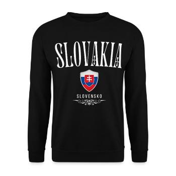 Flag of Slovakia, Slovak patriot - Unisex Sweatshirt - black - Front - Alina (178cm) & Michal (187cm)