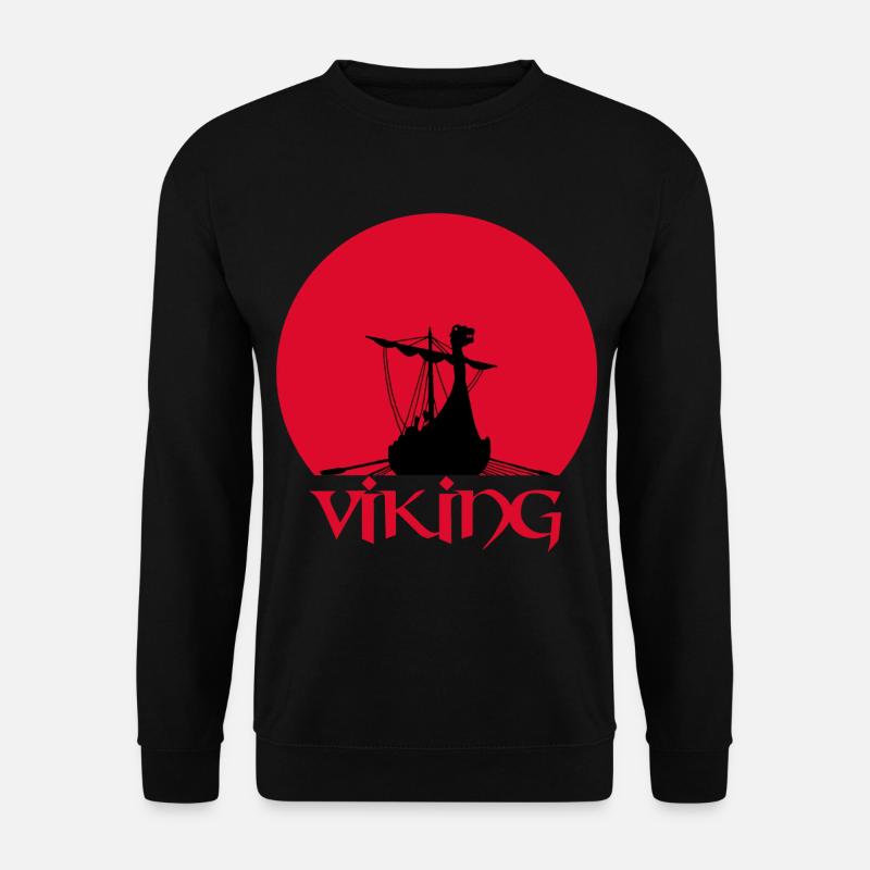 Wikinger-Langschiff - Unisex Pullover - Schwarz