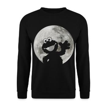 Sesame Street Elmo Under the Full Moon - Unisex Sweatshirt - black - Front - Alina (178cm) & Michal (187cm)