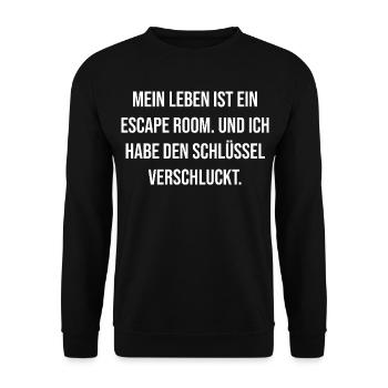 Ma vie : salle d’évasion avalée par clé - Sweat-shirt Unisexe - noir - Devant - Alina (178cm) & Michal (187cm)