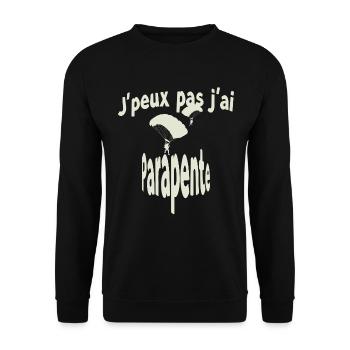 J'peux pas j'ai parapente - Sweat-shirt Unisexe - noir - Devant - Alina (178cm) & Michal (187cm)