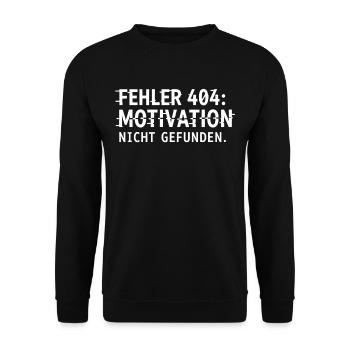 Fehler 404 Motivation Nicht Gefunden - Unisex Pullover - Schwarz - Vorne - Alina (178cm) & Michal (187cm)